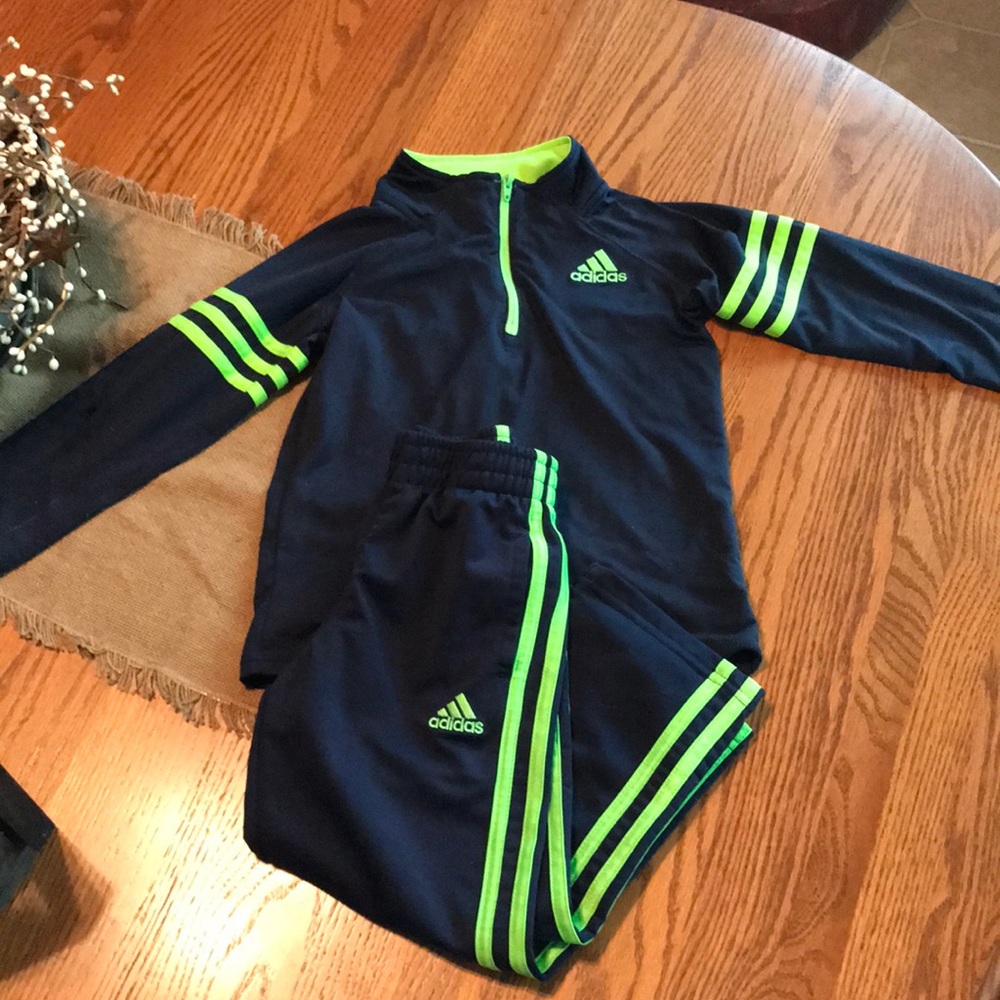 Adidas track pants and jacket.
